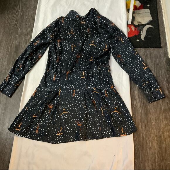 ZARA Dancing Girls Polka Dot Mini V-Neck Dress M NEW Without Tag Coquette Girl - Picture 9 of 11